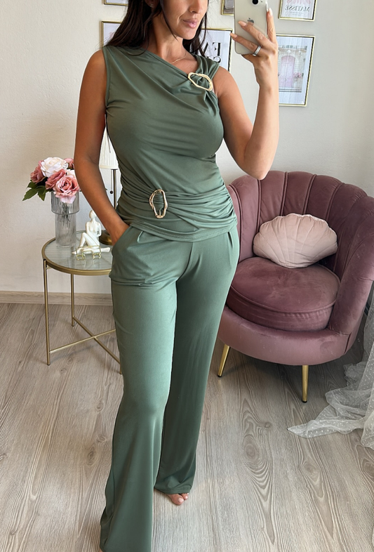 ensemble uni avec broche sans manches et pantalon - kaêla