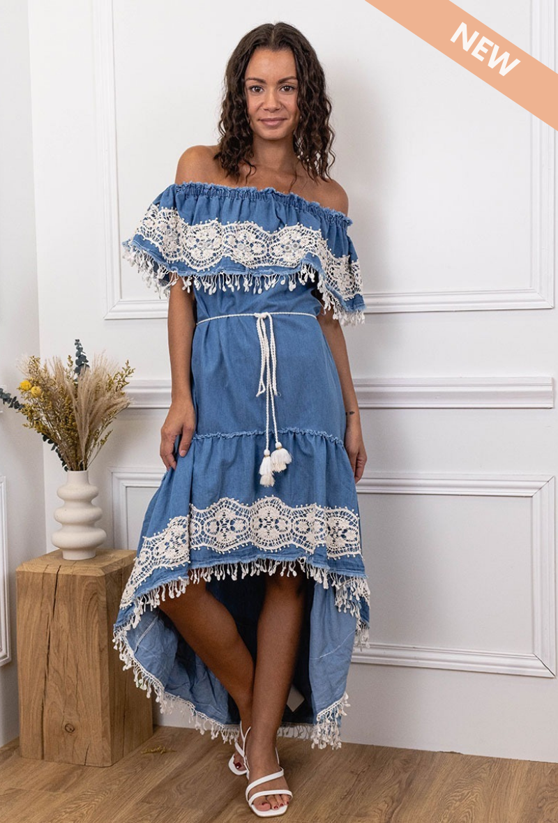 Robe à manches courtes motif mosaïques en coton - Maria