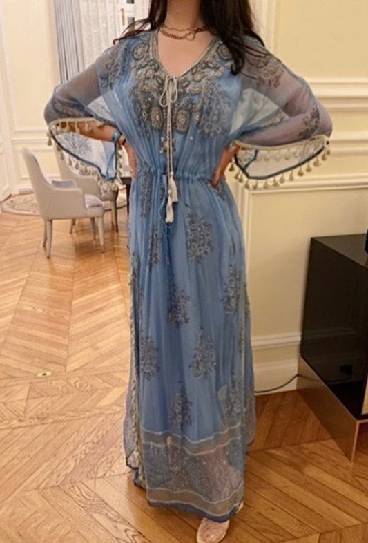 robe longue à col en sequins - irina