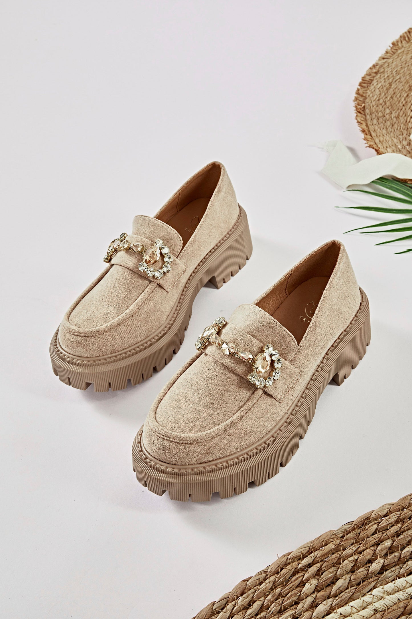 Pré-commande - Mocassins compensés - Beige