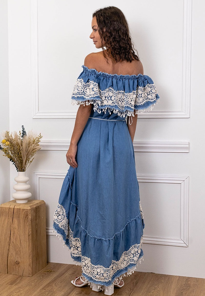 Robe à manches courtes motif mosaïques en coton - Maria